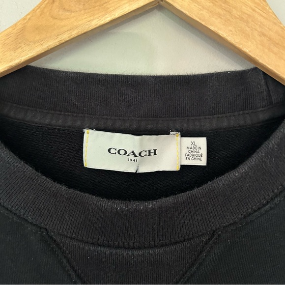 COACH Men’s Black Embroidered Pullover Crewneck Sweatshirt - Picture 3 of 4